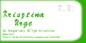 krisztina urge business card